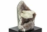 Amethyst Crystals With Calcite On Wood Base - Uruguay #101461-2